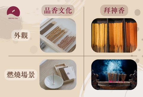 品香文化和拜神香的圖片比較